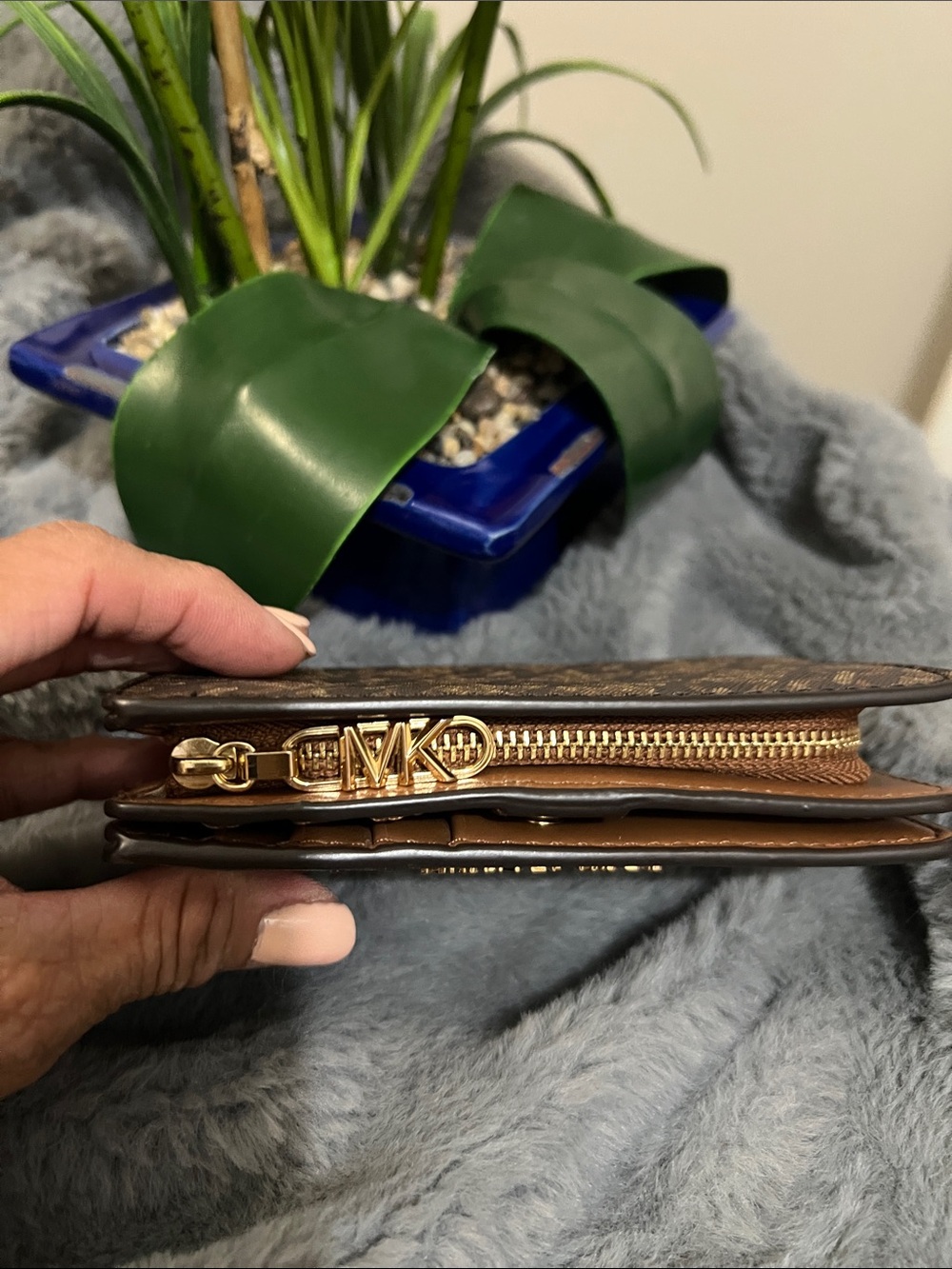 Michael Kors Brown Signature Zip Wallet - Picture 7 of 8